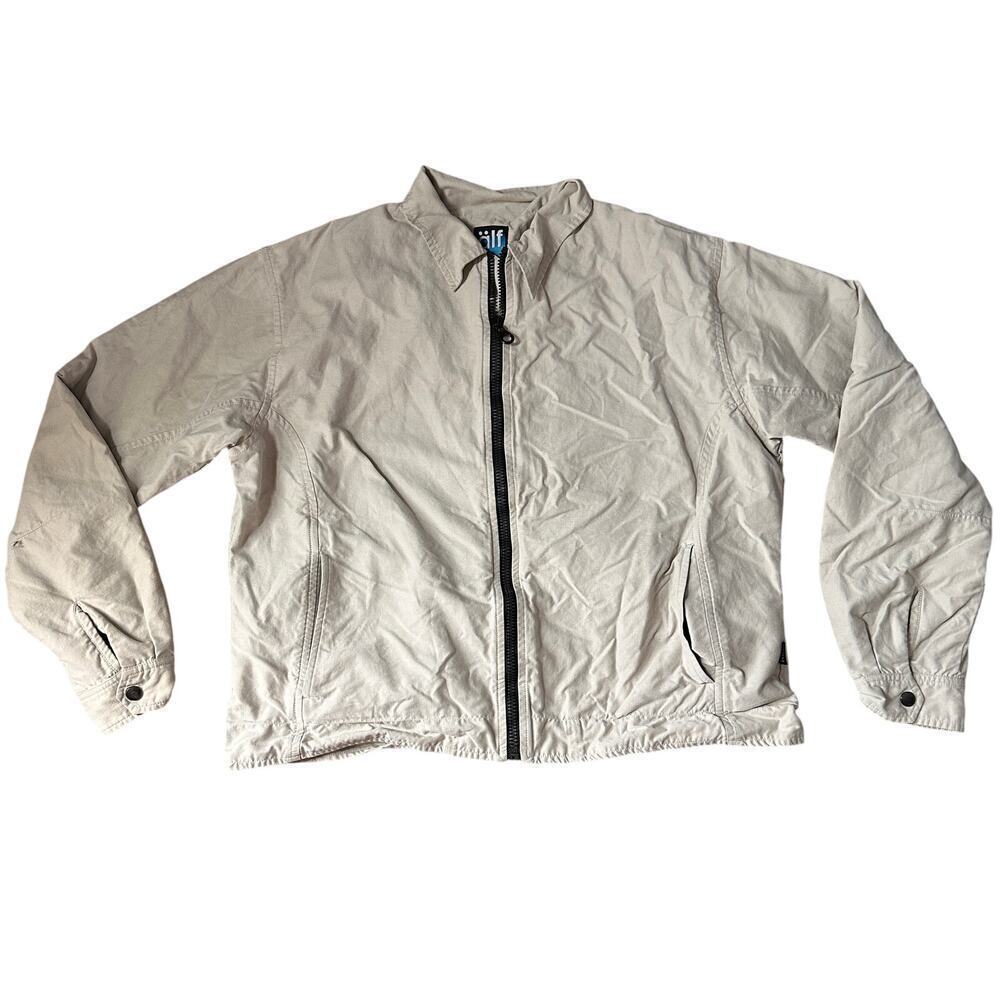 Kuhl Alf Canvas Khaki Full ZIp Jacket Size XL Womens Tan Lightweight